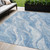 5' X 8' Denim Blue And Sky Blue Abstract Washable Indoor Outdoor Area Rug Transitional Style - Denim Blue, Sky Blue Color