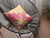 20" Purple Gray Garden Decorative Suede Throw Pillow