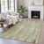 3' X 5' Khaki And Olive Green Striped Washable Indoor Outdoor Area Rug