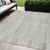 5' X 8' Sage And Ivory Striped Washable Indoor Outdoor Area Rug - Sage, Ivory
