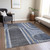 3' X 5' Blue and Black Abstract Washable Indoor Outdoor Area Rug