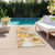 2' X 8' Orange and Ivory Abstract Washable Indoor Outdoor Runner Rug