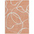 5' X 8' Salmon And Ivory Abstract Washable Indoor Outdoor Area Rug Transitional Style - Salmon, Ivory Color