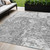 5' X 8' Gray And Ivory Abstract Washable Indoor Outdoor Area Rug Transitional Style - Gray, Ivory Color