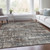 5' X 8' Brown And Charcoal Geometric Washable Indoor Outdoor Area Rug