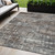 5' X 8' Brown And Charcoal Geometric Washable Indoor Outdoor Area Rug