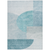 5' X 8' Teal Blue And Silver Geometric Washable Indoor Outdoor Area Rug