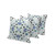 Set of Three 16" X 16" Blue and Off White Blown Seam Paisley Indoor Outdoor Throw Pillow Polyester
