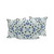 Set of Three 16" X 16" Blue and Off White Blown Seam Paisley Indoor Outdoor Throw Pillow Polyester