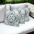 Set of Three 16" X 16" Blue and Off White Blown Seam Paisley Indoor Outdoor Throw Pillow Polyester