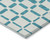 3' X 5' Teal Blue And Ivory Geometric Washable Indoor Outdoor Area Rug Transitional Style - Teal Blue, Ivory Color