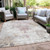 3' X 5' Ivory Light Purple And Gray Damask Washable Indoor Outdoor Area Rug
