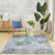 6' X 9' Navy Blue Sky Blue And Ivory Nautical Indoor Outdoor Area Rug