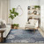 8' X 10' Navy Blue Floral Indoor Outdoor Area Rug