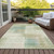 5' X 8' Artichoke Green And Beige Abstract Washable Indoor Outdoor Area Rug