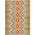 3' X 5' Beige Orange And Red Geometric Washable Indoor Outdoor Area Rug