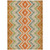3' X 5' Beige Orange And Red Geometric Washable Indoor Outdoor Area Rug