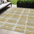 5' X 8' Gold Beige And Gray Striped Washable Indoor Outdoor Area Rug