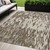 5' X 8' Brown And Ivory Abstract Washable Indoor Outdoor Area Rug Transitional Style - Brown, Ivory Color