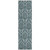 8' Runner Teal Damask Washable Non Skid Indoor Outdoor Runner Rug