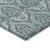 8' Runner Teal Damask Washable Non Skid Indoor Outdoor Runner Rug