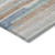 3' X 5' Linen And Pale Aqua Striped Washable Indoor Outdoor Area Rug