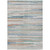 3' X 5' Linen And Pale Aqua Striped Washable Indoor Outdoor Area Rug