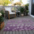 5' X 8' Purple And Gray Floral Washable Indoor Outdoor Area Rug - Purple, Gray