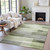 5' X 8' Green And Ivory Striped Washable Indoor Outdoor Area Rug