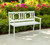 45" White Metal Garden Patio Bench