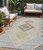 5' X 8' Pewter Copper And Silver Geometric Washable Indoor Outdoor Area Rug