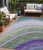 5' X 8' Teal Blue Artichoke Green And Green Abstract Washable Indoor Outdoor Area Rug