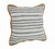 18" X 18" White Gray And Tan 100% Cotton Striped Zippered Pillow