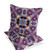 Set of Two 16" X 16" Blue and Purple Blown Seam Floral Indoor Outdoor Throw Pillow Polyester Home Accent
