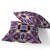 Set of Two 16" X 16" Blue and Purple Blown Seam Floral Indoor Outdoor Throw Pillow Polyester Home Accent