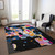 5' X 8' Black Blue And Pink Abstract Washable Indoor Outdoor Area Rug
