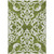 3' X 5' Green And Ivory Damask Washable Indoor Outdoor Area Rug - Green, Ivory