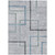 3' X 5' Gray Charcoal And Blue Geometric Washable Indoor Outdoor Area Rug