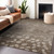 5' X 8' Taupe And Beige Floral Washable Indoor Outdoor Area Rug - 880016752786