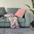 18" X 18" Peach And Blue Bird Blown Seam Floral Indoor Outdoor Throw Pillow