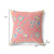 18" X 18" Peach And Blue Bird Blown Seam Floral Indoor Outdoor Throw Pillow