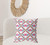 26" X 26" Pink And White Blown Seam Geometric Indoor Outdoor Throw Pillow