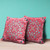 26" x 26" Red Blown Seam Paisley Indoor Outdoor Throw Pillow