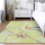 3' X 5' Artichoke Green Blue And Brown Abstract Washable Indoor Outdoor Area Rug
