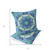 Set of Two 16" X 16" Blue and Purple Blown Seam Floral Indoor Outdoor Throw Pillow