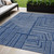 5' X 8' Navy Blue And Ivory Geometric Washable Indoor Outdoor Area Rug Transitional Style - Navy Blue, Ivory Color