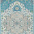 5' X 8' Teal Blue Green And Ivory Oriental Washable Indoor Outdoor Area Rug