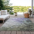3' X 5' Lavender Olive Green And Silver Abstract Washable Indoor Outdoor Area Rug