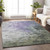3' X 5' Lavender Olive Green And Silver Abstract Washable Indoor Outdoor Area Rug