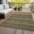 3' X 5' Gold Beige And Wheat Striped Washable Indoor Outdoor Area Rug
